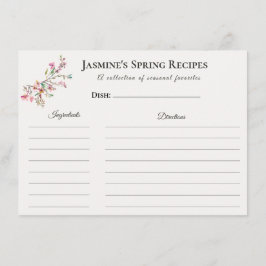 Anúncio Spring Recipe Card Floral Seasonal Kitchen