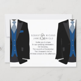 Anúncio Sr. e Sr. Suit e Blue Tie Gay Wedding