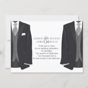 Anúncio Sr. e Sr. Suit e Tie Gay Wedding