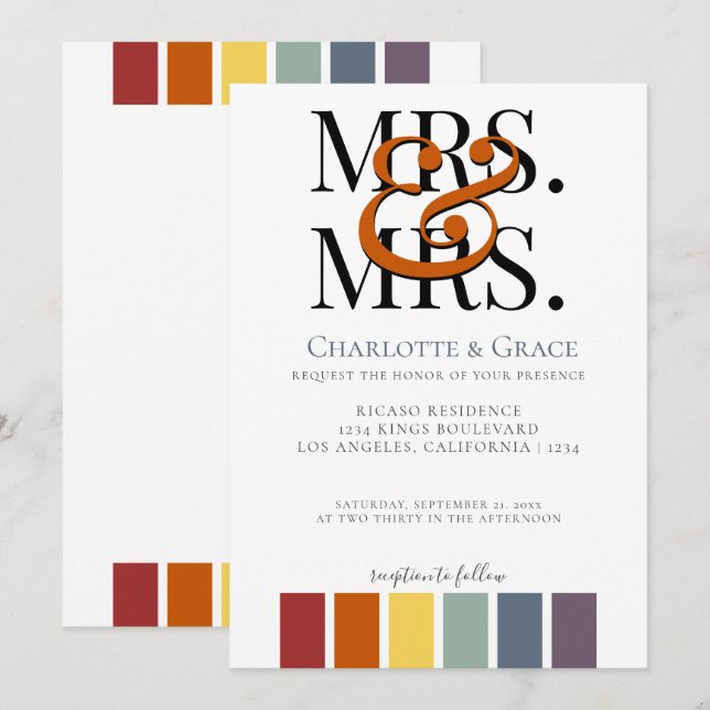 Anúncio Sra. Rainbow Gay Elegant Wedding (Frente/Verso)