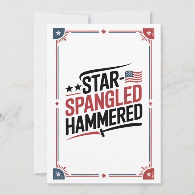 Anúncio Star Spangled Hammered | Engraçado 4 de julho Tee (Frente)