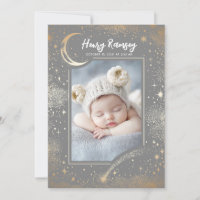 Stars Celestial Cinza Cute Newborn Fotos Nascidas