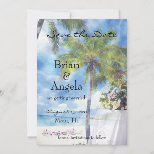 Anúncio STD de casamento em praia