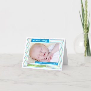 Anúncio Stripes B Photo Announcement Notecard