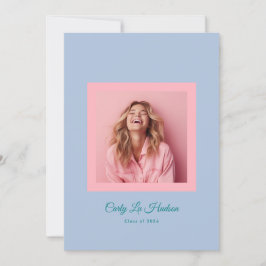 Anúncio Subtle Blue Pink High School Photo Grad