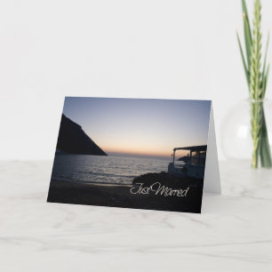Anúncio Sunset Just Married Announcement Card