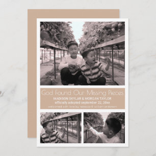 Anúncio Tan Modern Minimalist Child Adotion 3 Photo (Adoçã