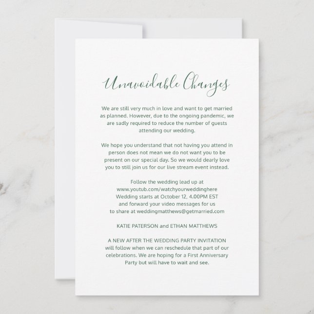 Anúncio Tão triste troca de casamento cancelada para trans (Verso)