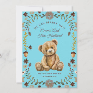 Anúncio Teddy Bear Gravidez Blue Boy