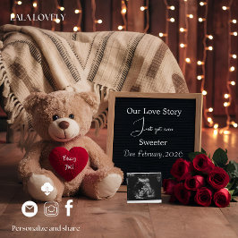 Anúncio Teddy Love & Baby Pregnancy Announcement Card