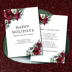 Anúncio Tema de Natal Floral da Burgundy Movendo Férias