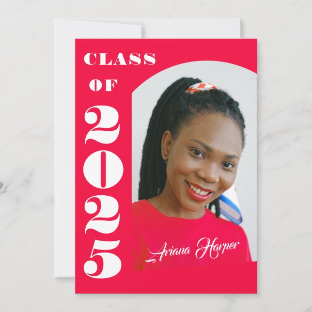 Anúncio Tendy Chic Script Pink Classe De Graduação 2025 (Frente)
