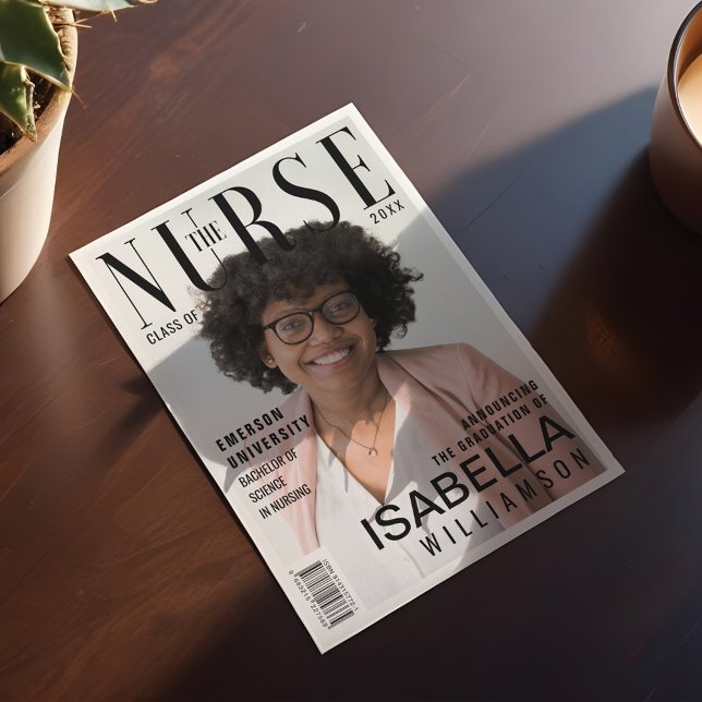 Anúncio Tendy Nursing School Formando Photo Magazine (Trendy Nursing School Graduate Photo Magazine Announcement)