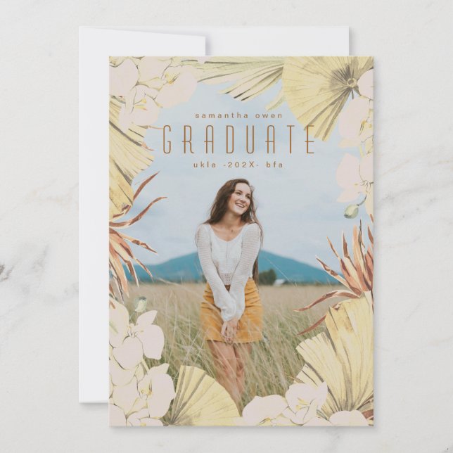 Anúncio Terracotta Boho Pampas Graduação em Bronze (Frente)