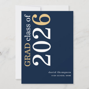 Anúncio Texto em Ouro Branco 2026 Azul Marinho Graduação