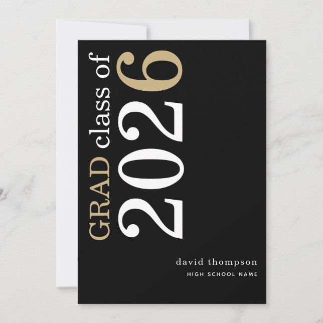 Anúncio Texto em Ouro Branco 2026 Formatura Preta (Frente)