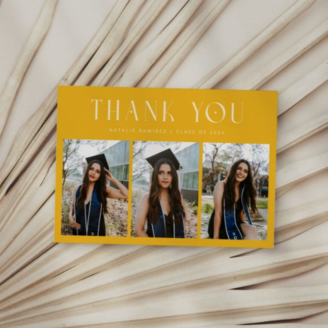 Anúncio Thank You Whimsical Yellow Graduation Photo (Criador carregado)