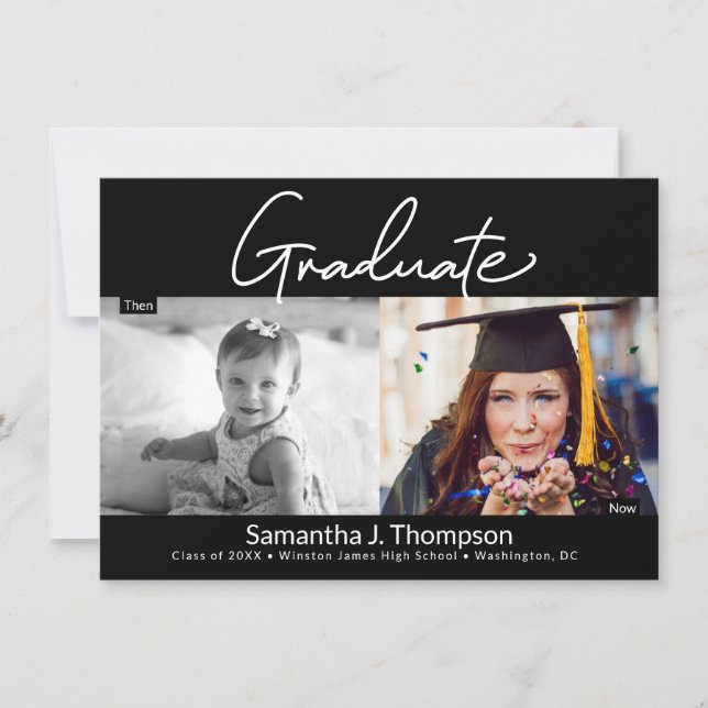 Anúncio Then and Now high school Graduate photo (Frente)