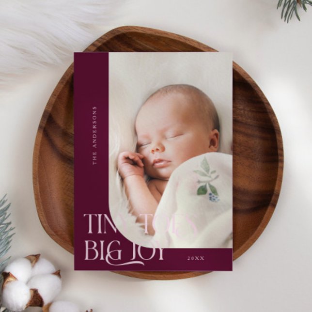 Anúncio Tiny Toes Big Joy Cranberry Foto Birt (Criador carregado)