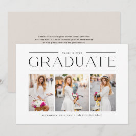 Anúncio Tipografia Moderna Preta Três Foto Graduação