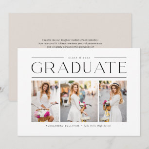 Anúncio Tipografia Moderna Preta Três Foto Graduação