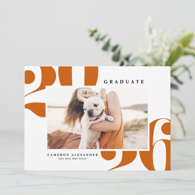 Anúncio Tipografia Negrita Laranja Graduação Foto 2025 (Em pé/Frente)
