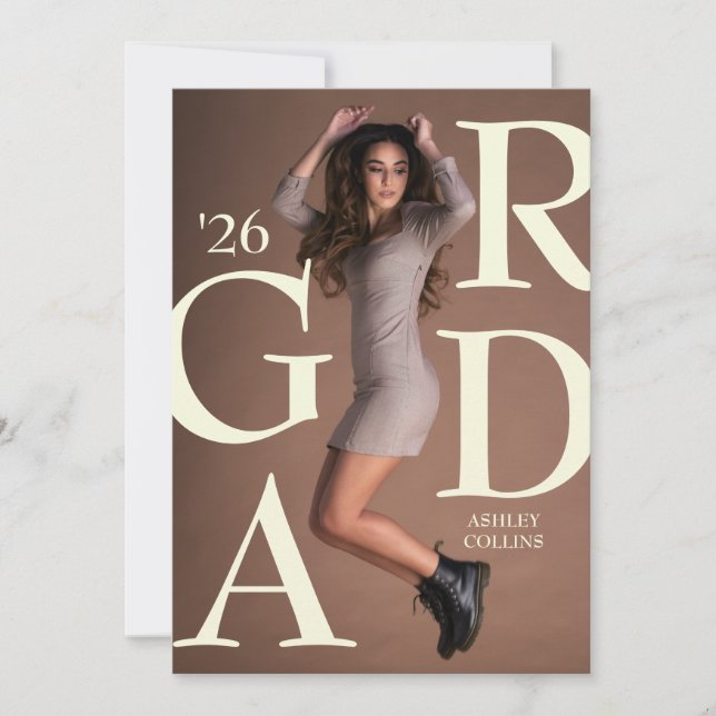 Anúncio Tipografia Personalizada de Fotografia de Graduaçã (Frente)