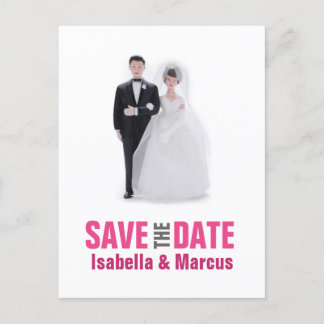 Anúncio Topo de Bolo de Casamento Cartão Postal Save the D