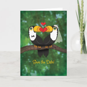 Anúncio Toucan Weding Save the Date Greeting Card (Salvame
