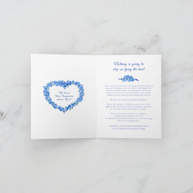 Anúncio Transmissão ao vivo do casamento azul coração não  (Interior)