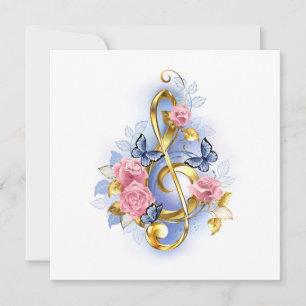 Anúncio Treble clef with Pink Roses