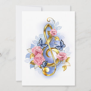 Anúncio Treble clef with Pink Roses