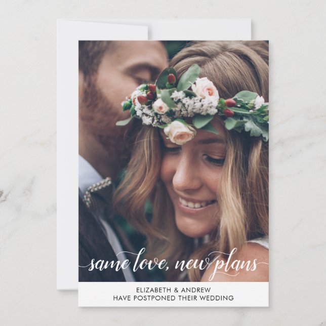 Anúncio Trendy Only Love New Plan Change of Date Photo (Frente)