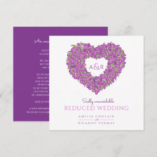 Anúncio Tulipas de monograma roxo coração reduzido casamen