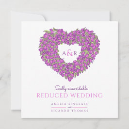 Anúncio Tulipas roxas com monograma coração reduzido casam