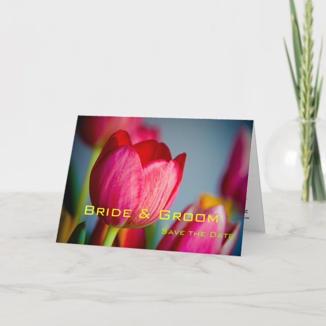 Anúncio Tulipas vermelhas ・ Salve a placa de data (Frente)