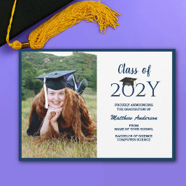 Anúncio Turma de 2024 Formatura de Pós-Graduação em Azul M