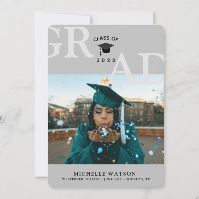 Anúncio Turma de Graduados com Foto Personalizada de Forma (Frente)