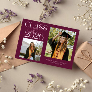 Anúncio Turma Elegante de 2026 Tipografia Grad Cranberry