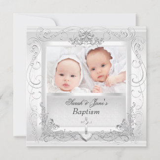 Anúncio Twin Baby Girl Boy Christening Baptism White