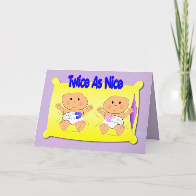 Anúncio Twins Announcement Card (Frente)