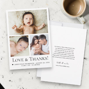 Anúncio Typografia Bebê Foto de Amor e Obrigados Nasciment