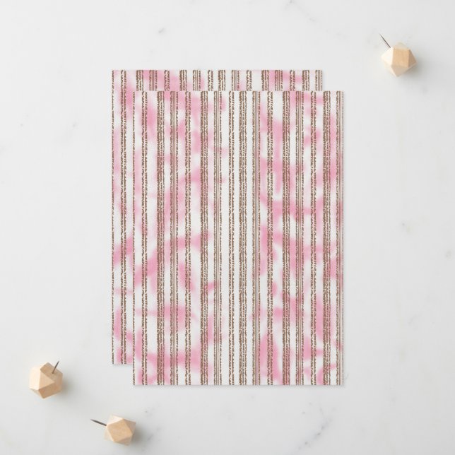 Anúncio um fundo listrado rosa e branco (Frente/Verso In Situ)