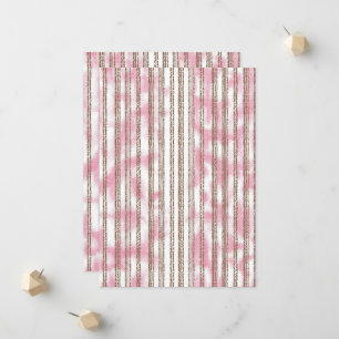 Anúncio um fundo listrado rosa e branco