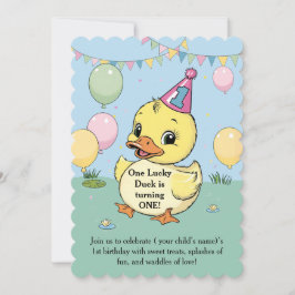 Anúncio Um Pato Sortudo Crianças de Aniversário 1rua