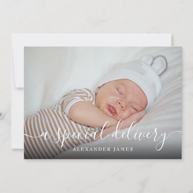 Anúncio Um Sinal Especial de Entrega Bebê-Rapaz Foto Nasci (Frente)