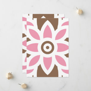 Anúncio uma flor rosa sobre fundo castanho