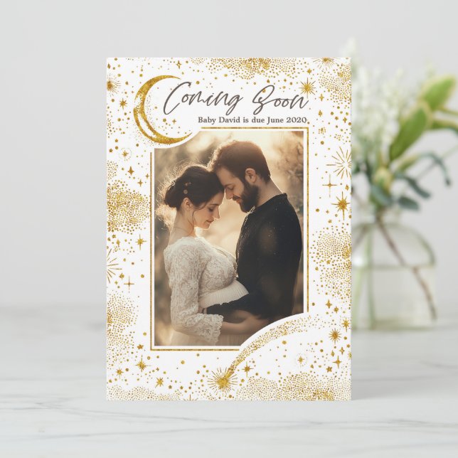 Anúncio Uma Noite Estelar Celestial Em Breve Foto Gravidez (Em pé/Frente)