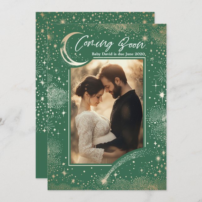 Anúncio Uma Noite Estelar Celestial Em Breve Foto Gravidez (Frente/Verso)