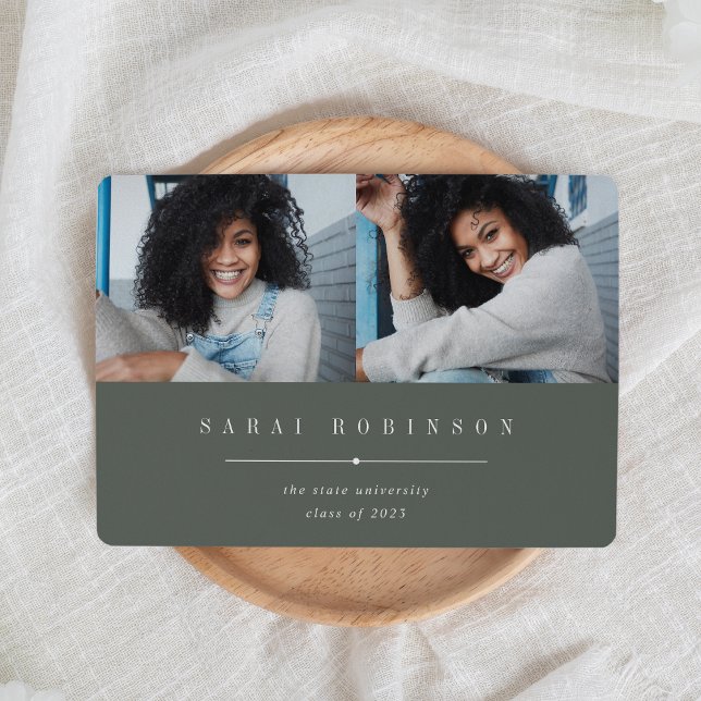 Anúncio Underlined | Simple Two Photo Graduation (Criador carregado)